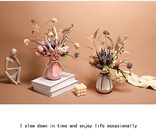 Artificial Flowers Ceramic Vase Decor for Home Living Room