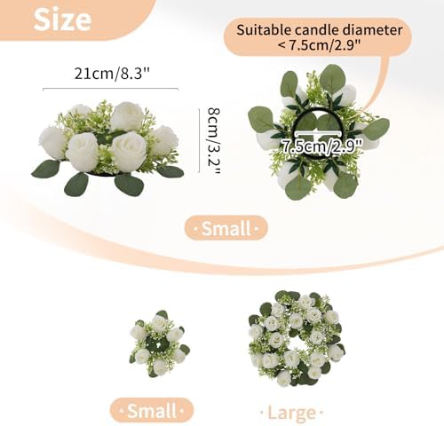 NUPTIO 6 Pcs Artificial Rose Wreaths for Wedding Centerpieces