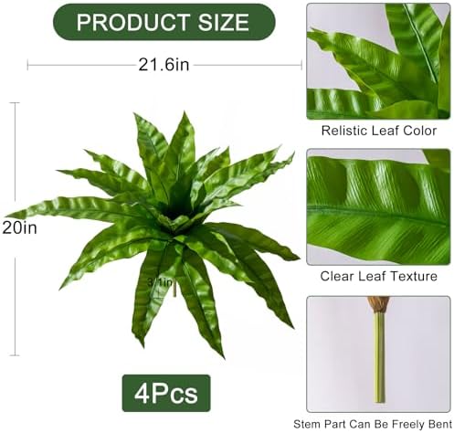 4 Pcs Artificial Greenery Stems for Home Decor