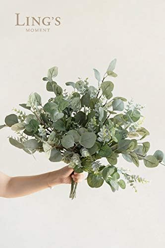 Lings Moment Artificial Eucalyptus Greenery 18Pcs Hanging Decor