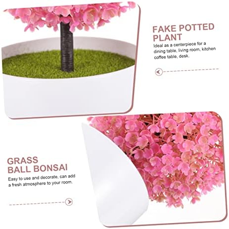 2Pcs Artificial Topiary Ball Plant Decor for Home Office
