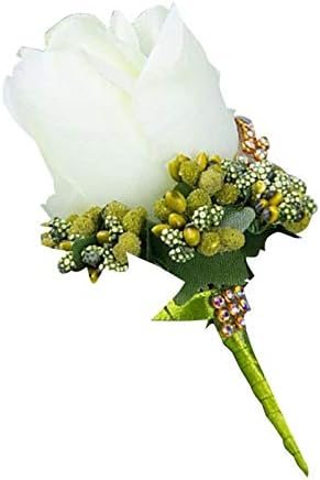 MountRuby Ivory Rose Artificial Flower Boutonniere