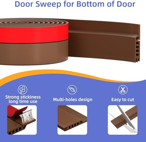 Door Draft Stopper Weather Stripping Seal 39 Inch Adjustable Noise Reduction