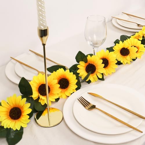 Beferr 2 Pack Artificial Sunflower Vines Garlands 75ft Pcs