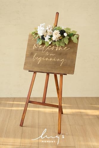 Lings Moment 2pcs Fall Wedding Floral Swags Welcome Sign Artificial Flowers Backdrop