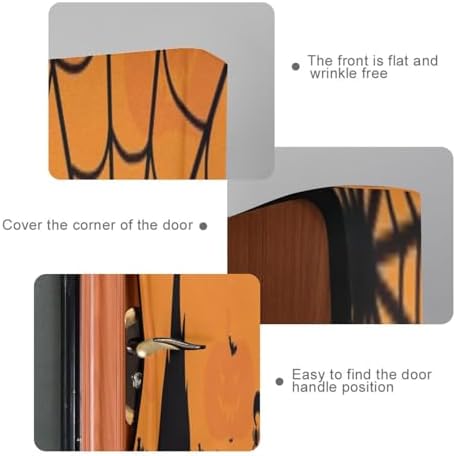 Susiyo Halloween Pumpkins Door Cover Stretch Fabric Decor