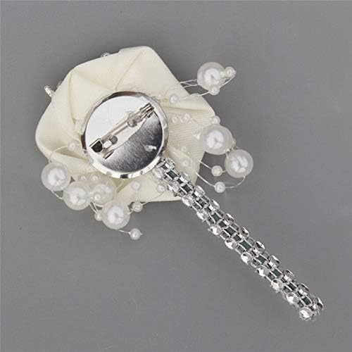 Artificial Flower Bouquet 6 Piece Set Ivory Wedding Boutonniere