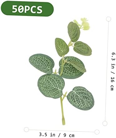 50pcs Fake Eucalyptus Leaves Artificial Branches Decorative Plant