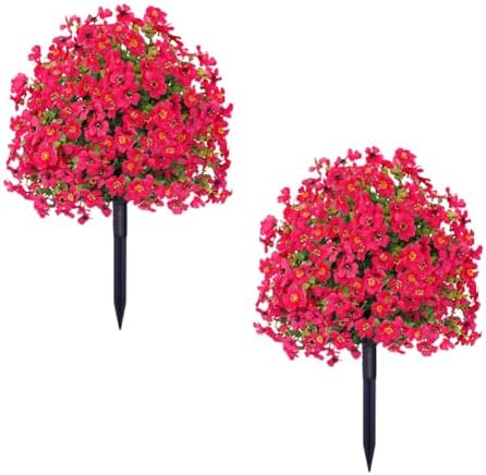 Curtainboro Artificial Violet Topiary Ball Trees