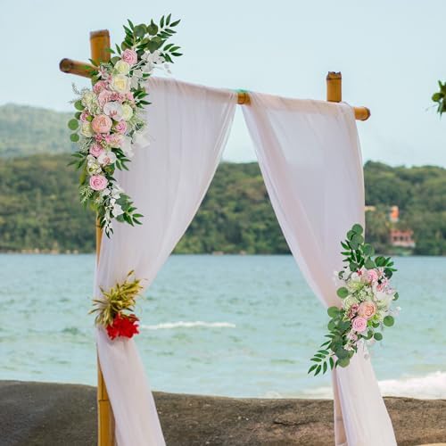 Artificial Wedding Arch Flowers Kit with Draping Fabric