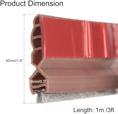 UXCell Self-Adhesive Door Sweep with Brush - Cold Noise Dust Barrier