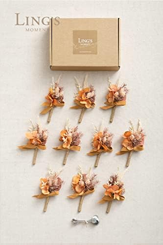 Lings Moment Burnt Orange Boutonniere 10pcs