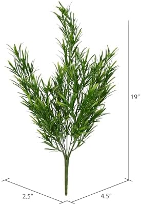 Vickerman 19 Inch Green Podocarpus Bush 2 Pack UV Coated Artificial Plants