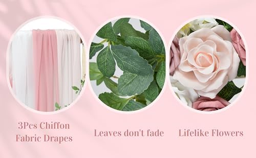 Tings Time Arch Flowers with Drapes Kit Set of 5