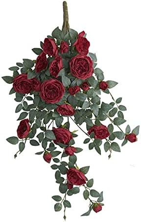 2Pack Artificial Rose Vines for Hanging Baskets and Decor