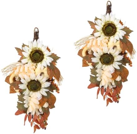 ICBOX 2PCS Fall Teardrop Swags for Front Door