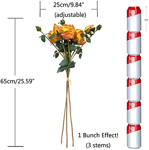 Long Stem Artificial Rose Flower Bunch Faux Decor