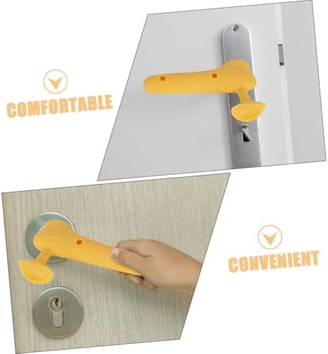 3pcs Silicone Door Handle Covers with Draft Stopper and Safety Protection Grey