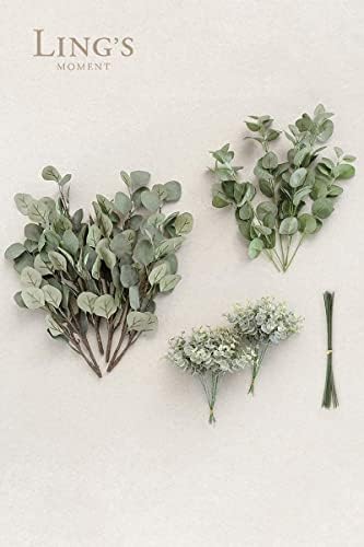 Lings Moment Artificial Eucalyptus Greenery 18Pcs Hanging Decor