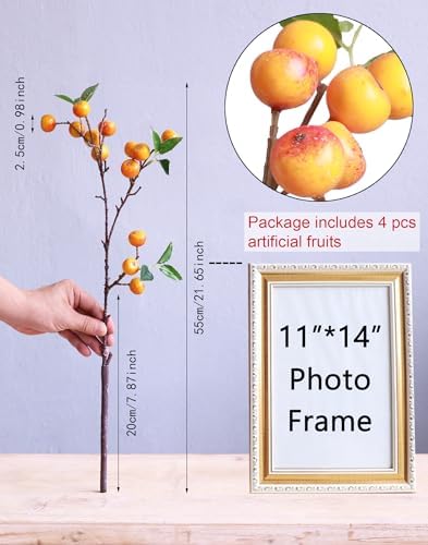 Forlaoers 4Pcs 216 Inch Orange Artificial Flowers with Branches
