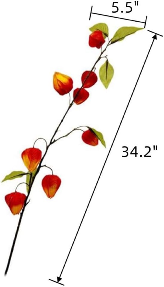 Corkwaw Artificial Plant Lantern Flowers 3425 Inch Orange Red