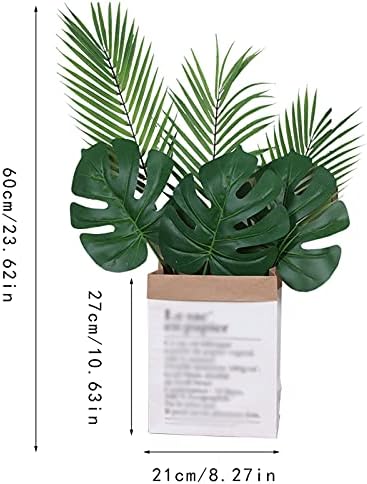 Artificial Monstera Plant 23 Inch Fake Potted Palm Tree Decor