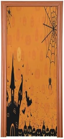 Susiyo Halloween Pumpkins Door Cover Stretch Fabric Decor