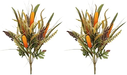 Admired By Nature 14 Stems Artificial Cattail Fall Decor Set