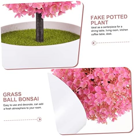 2Pcs Artificial Cherry Blossom Bonsai for Home Office Decor