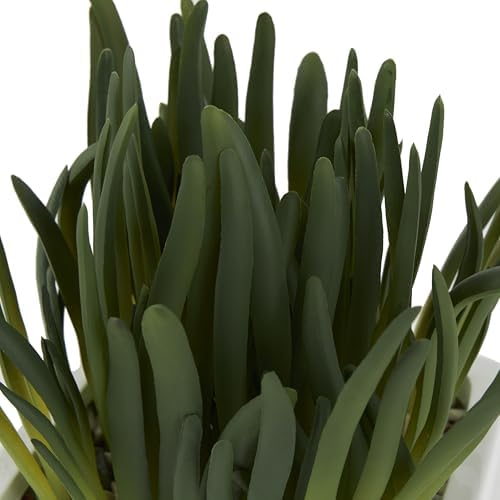 Deco 79 Artificial Plant with White Ceramic Pot 8x6x8 Inches Green