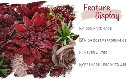 WEDFLOR Wedding Arch Flowers with Drapes Kit Pack of 4