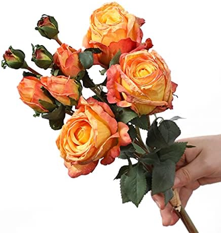 Long Stem Artificial Rose Flower Bunch Faux Decor