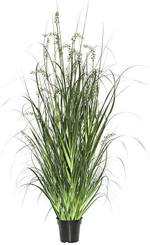 Vickerman 24 Inch Artificial Sheeps Grass with Black Plastic Pot