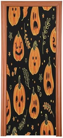 Susiyo Halloween Pumpkin Door Cover 32x79 in