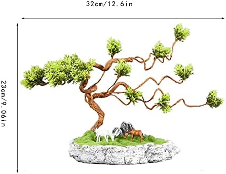 Artificial Pine Bonsai Tree 9 Inches Fake Plant Potted for Windowsill