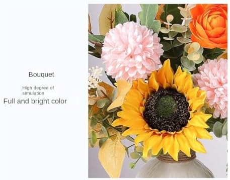 Artificial Flowers with Ceramic Vase for Home Decor