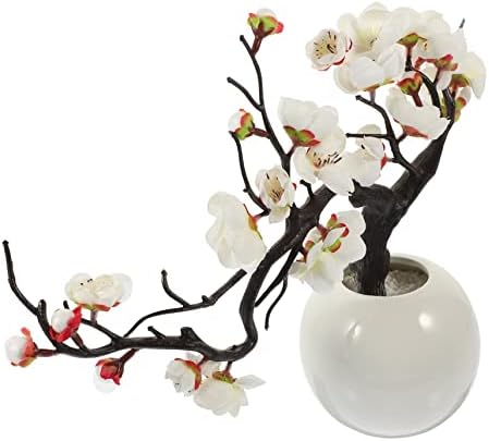 Artificial Plum Potted Plant 33X30CM White