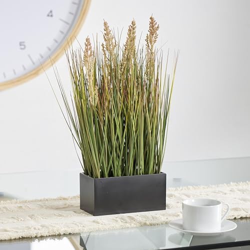 Deco 79 Artificial Plant with Black Pot 10x8x18 Green