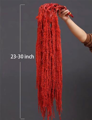 5 Piece Amaranthus Flower Dried Hanging Wedding Decor Red