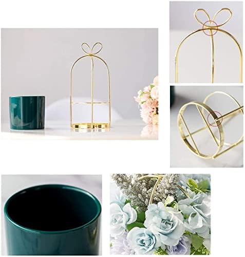Artificial Flowers with Silk Petals and Ceramic Pot