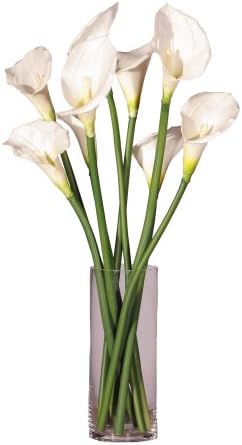 Vickerman 24 Inch Real Touch White Calla Lilys Artificial Flowers