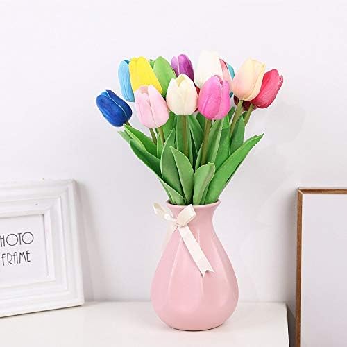 Ivory Artificial Tulips Bouquet 21cm 10pcs Wedding Decor