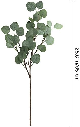 Nerseki Artificial Silver Dollar Eucalyptus Leaf Spray 6 Stems