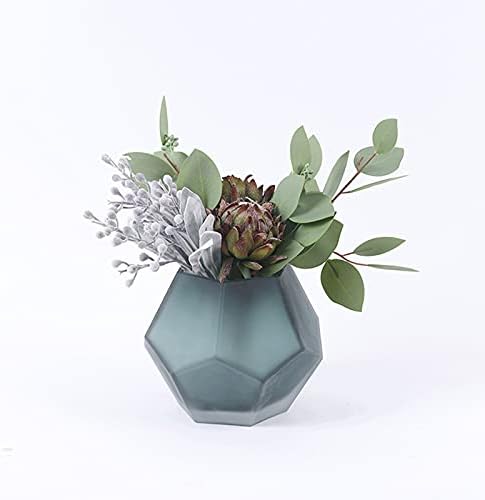 Artificial Berry Flowers in Blue Glass Vase