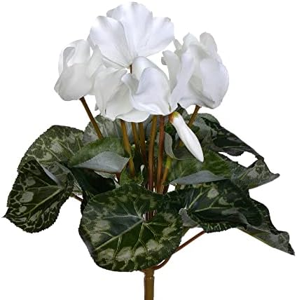 Vickerman 11 Inch Artificial White Cyclamen Bush