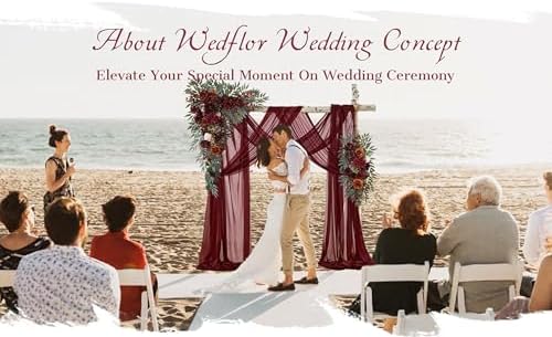 WEDFLOR Wedding Arch Flowers with Drapes Kit Pack of 4