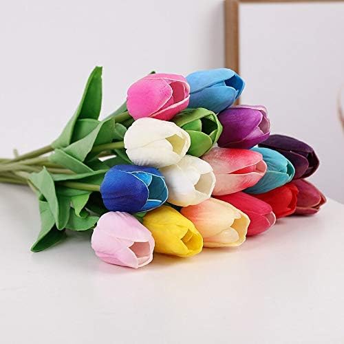 Ivory Artificial Tulips Bouquet 21cm 10pcs Wedding Decor