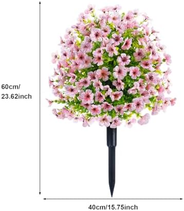 2 Artificial Cypress Trees with Ground Spike Set
