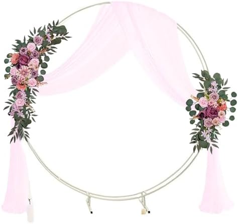 Artificial Wedding Arch Flowers Kit with Draping Fabric