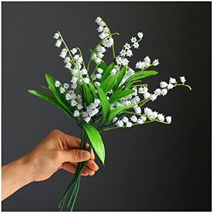 Artificial Lily of the Valley in Glass Vase Decor